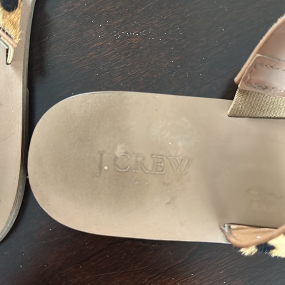 J. Crew Factory Calf Hair Leopard Print Sandals Size 8 Preppy Animal Print Chic - Picture 5 of 9